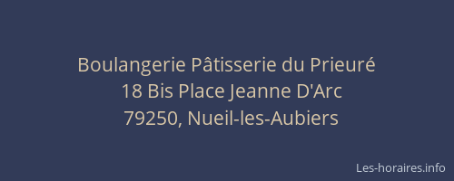 Boulangerie P&acirc;tisserie du Prieur&eacute;