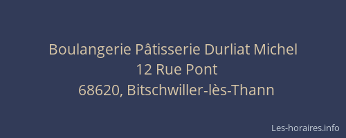 Boulangerie P&acirc;tisserie Durliat Michel