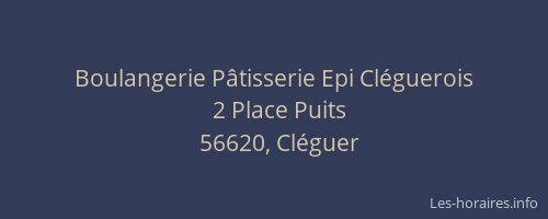 Boulangerie P&acirc;tisserie Epi Cl&eacute;guerois