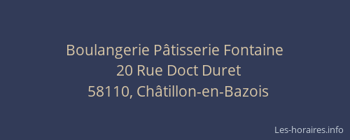 Boulangerie P&acirc;tisserie Fontaine