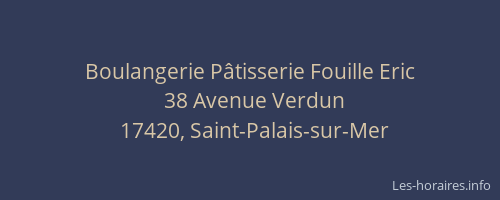 Boulangerie P&acirc;tisserie Fouille Eric