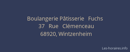 Boulangerie P&acirc;tisserie   Fuchs