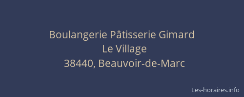 Boulangerie P&acirc;tisserie Gimard