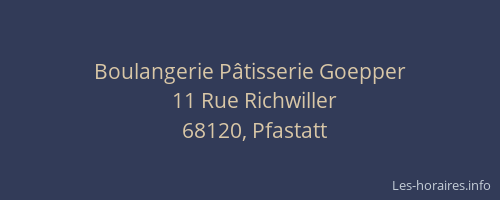 Boulangerie P&acirc;tisserie Goepper