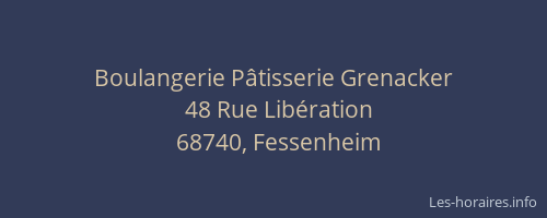 Boulangerie P&acirc;tisserie Grenacker