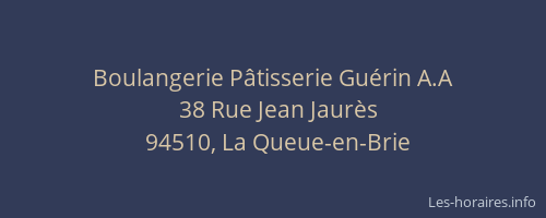 Boulangerie P&acirc;tisserie Gu&eacute;rin A.A