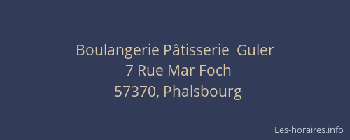 Boulangerie P&acirc;tisserie  Guler