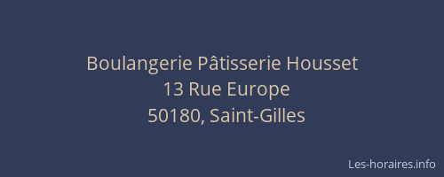 Boulangerie P&acirc;tisserie Housset