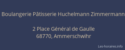 Boulangerie Pâtisserie Huchelmann Zimmermann