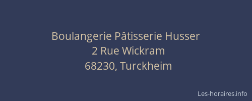 Boulangerie P&acirc;tisserie Husser