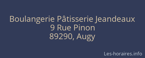 Boulangerie P&acirc;tisserie Jeandeaux