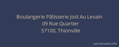 Boulangerie P&acirc;tisserie Jost Au Levain