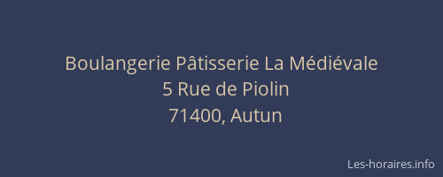 Boulangerie P&acirc;tisserie La M&eacute;di&eacute;vale