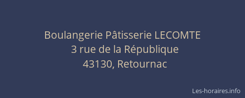 Boulangerie P&acirc;tisserie LECOMTE