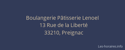 Boulangerie P&acirc;tisserie Lenoel