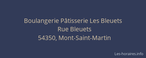 Boulangerie P&acirc;tisserie Les Bleuets