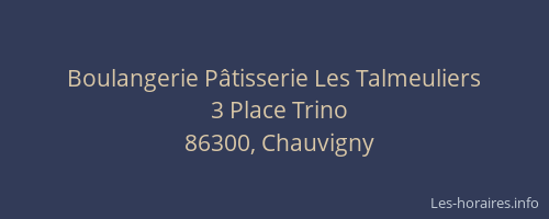 Boulangerie P&acirc;tisserie Les Talmeuliers