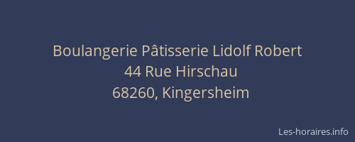 Boulangerie P&acirc;tisserie Lidolf Robert