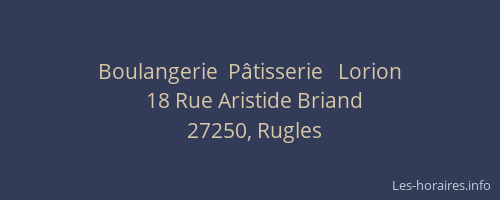 Boulangerie  P&acirc;tisserie   Lorion