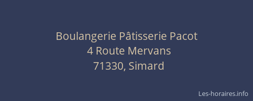 Boulangerie P&acirc;tisserie Pacot