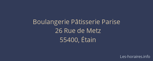 Boulangerie P&acirc;tisserie Parise