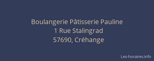 Boulangerie P&acirc;tisserie Pauline