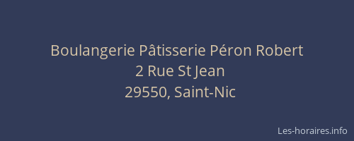 Boulangerie P&acirc;tisserie P&eacute;ron Robert