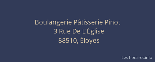 Boulangerie P&acirc;tisserie Pinot