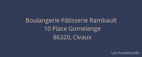 Boulangerie P&acirc;tisserie Rambault