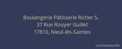 Boulangerie P&acirc;tisserie Richer S.