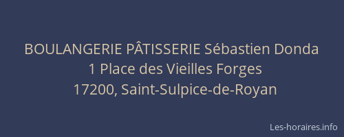 BOULANGERIE P&Acirc;TISSERIE S&eacute;bastien Donda