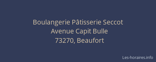 Boulangerie P&acirc;tisserie Seccot