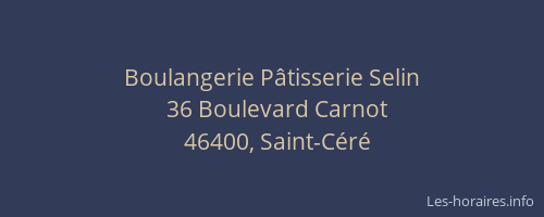 Boulangerie P&acirc;tisserie Selin