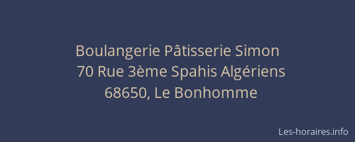 Boulangerie P&acirc;tisserie Simon