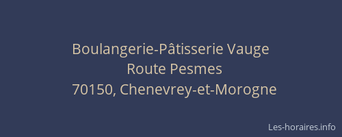 Boulangerie-P&acirc;tisserie Vauge