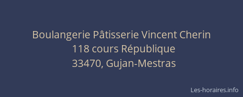 Boulangerie P&acirc;tisserie Vincent Cherin