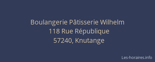 Boulangerie P&acirc;tisserie Wilhelm