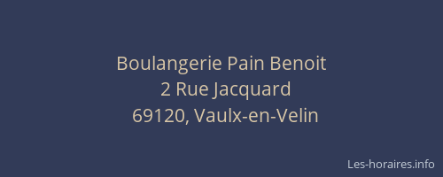 Boulangerie Pain Benoit