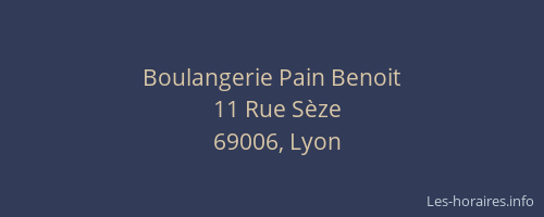 Boulangerie Pain Benoit
