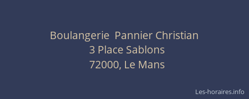 Boulangerie  Pannier Christian