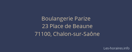 Boulangerie Parize