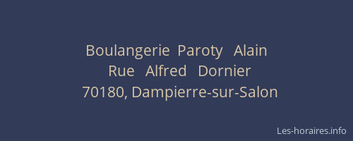 Boulangerie  Paroty   Alain