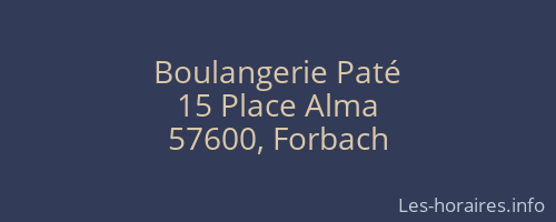 Boulangerie Paté