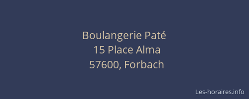 Boulangerie Pat&eacute;