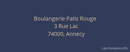Boulangerie Patis Rouge