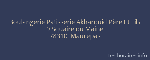 Boulangerie Patisserie Akharouid Père Et Fils