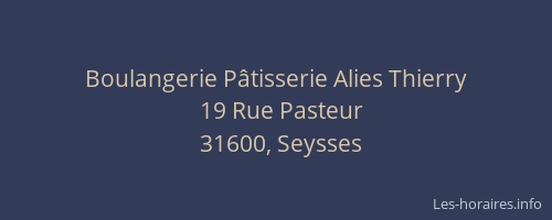 Boulangerie Pâtisserie Alies Thierry