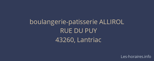 boulangerie-patisserie ALLIROL