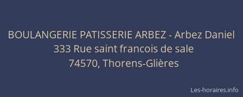 BOULANGERIE PATISSERIE ARBEZ - Arbez Daniel