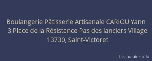 Boulangerie Pâtisserie Artisanale CARIOU Yann